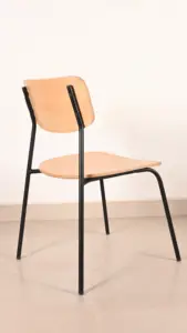 High quality stackable Dining Chair wooden and iron material restaurant furniture manufacturer company made in India