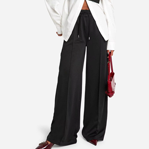 Women Winter Straight Sweatpants Cozy Soft Regular Fit Mid Waist <b>Lace</b> Flat Lounge Trousers Comfortable Casual Streetwear Fashion - Product Image 5