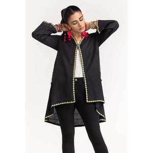 เสื้อเชิ้ตผู้หญิงสีดำลายทางปักลายผ้าฝ้ายป๊อปลินทอ  ไซส์ XL XXL XS สำหรับสไตล์ลำลองและเป็นทางการ ฤดูใบไม้ผลิ - Product Image 2