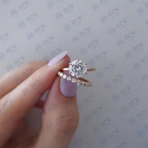 ชุดเครื่องประดับเจ้าสาว1.60วงแหวนเพชรโมอิส925เงินแท้สำหรับผู้หญิงของขวัญครบรอบ - Product Image 1