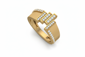 Anillo Triple Moderno de Oro de 14K y Diamantes Naturales para Mujer - Product Image 3