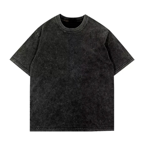 เสื้อยืดวินเทจทรงยาวแบบฟอกสี ขายส่งสำหรับผู้ชาย ผ้าฝ้าย 100% สวมใส่สบาย ทรงโอเวอร์ไซส์ คอกลม แห้งเร็ว - Product Image 1