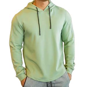Sweat à capuche décontracté pour homme, idéal pour l'entraînement sportif, avec ourlet incurvé et logo personnalisé, parfait pour le streetwear en automne - Product Image 3