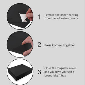 Caja de Regalo Rígida Negra con Tapa de Cierre Magnético, Cajas Rectangulares de 7" X 5" X 1.6" para Regalos con Acabado Negro Brillante - Product Image 5