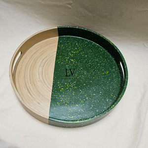 Bandeja de servicio redonda de bambú hilado Natural de nuevo diseño, bandejas de almacenamiento de boda de Vietnam hechas a mano al por mayor - Product Image 4