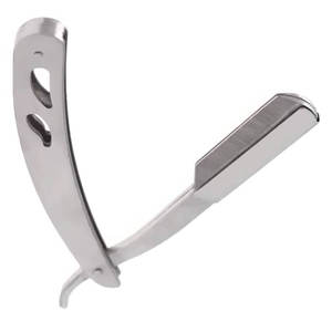 Rasoir de rasage pliant professionnel en acier inoxydable damas rasoir de barbier à bord droit - Product Image 2