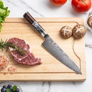 El mejor cuchillo de Chef de hoja de acero de Damasco de 8 pulgadas con mango de madera personalizable para uso de cocina Industrial DIY Soporte OEM - Product Image 6