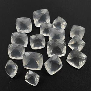Natural <b>White</b> Faceted Quartz <b>Cushion</b> Cut Loose Gemstones For Professional Jewelry Manufacturing Wholesale Factory Export Supply - Product Image 1