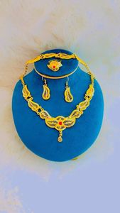 24K or Dubai Vintage classique perle fleur broche boucles d'oreilles collier anniversaire mode cuivre ensemble de bijoux cadeau - Product Image 3