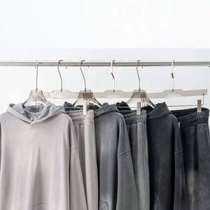 Conjunto Deportivo Vintage para Hombre, Estilo Urbano, Lavado Ácido, Desgastado, Talla Grande, Sudadera con Hombros Caídos, Chándal Liso con Lavado Ácido para Hombre y Mujer - Product Image 2