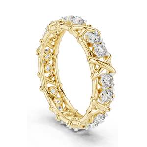 Anillo de Eternidad con Diamante Cultivado en Laboratorio de 1.04 CT para Mujer, Corte Brillante Redondo, Claridad VVS-VS EF, Oro de 18K, 14K, 10K y Plata 925 - Product Image 6