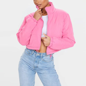 High Quality Women Full Zip Up <b>Jacket</b> Lightweight Latest Style Wholesale Fashion Women <b>Denim</b> <b>Jacket</b> <b>Crop</b> Top Breathable - Product Image 1