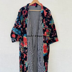 Vente en gros Kimono en velours de coton imprimé main - Product Image 1