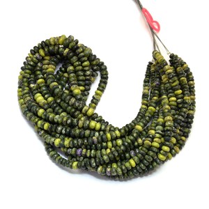 Piedra preciosa AAA + atlantasita, cuentas de Rondelle lisas de 4mm-7mm, cuentas sueltas de piedras preciosas semipreciosas de Stichtite raras naturales para joyería - Product Image 4