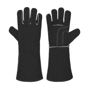 Guantes de cuero de vaca reforzados duraderos personalizables, seguridad reflectante, construcción, mano de soldadura resistente a la abrasión - Product Image 6