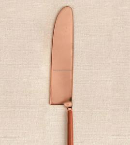 Juego de cubiertos de metal con acabado de cobre con asas redondas delgadas para el hogar y la boda Vajilla de mesa Juegos de cubiertos para comer - Product Image 3