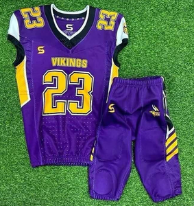 Wholesale <b>Cheap</b> Youth Jerseys for Teams Embroidered Stitched Jersey with <b>Padded</b> Pants USA American Football Rugby Uniform - Product Image 5