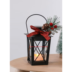 Candelabro alto moderno de metal negro y cristal con asa, candelabro decorativo festivo para decoración interior y exterior del Hogar - Product Image 4