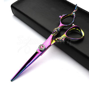 Ciseaux de barbier durables en acier inoxydable à poignée de dragon pour la coupe et le coiffage de salon avec bords de lame tranchants - Product Image 1