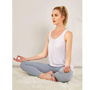 Respirant femmes débardeurs col rond coupe ample basique couleur unie décontracté été chemises sans manches - Product Image 4