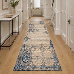 Alfombra de Chenilla Lavable a Máquina con Estampado Digital Oriental Tradicional en Terracota Dorado, Antideslizante, Modelo LXDP-0895 de RUGS DEPOT, Venta al Por Mayor - Product Image 5