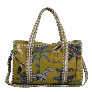 Bolsa de Viaje Deportiva de Lujo, Casual, Floral, de Terciopelo Verde, Ecológica, de Gran Capacidad, con Cierre de Cremallera, para Gimnasio, Viajes de Fin de Semana, Resistente - Product Image 1