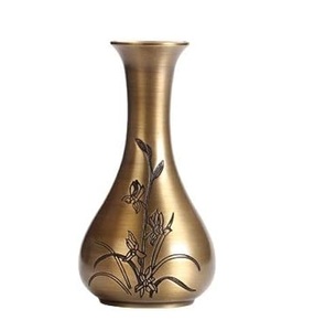 Decorative Vase Modern Brass Plated Flower Vase Engraved Design Handcrafted <b>Metal</b> Table Top Decorative Vase Home Decor - Product Image 6