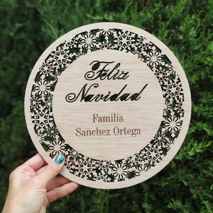 Nouveau produit! Couronnes de Noël Tienphong pour la porte ou le mur-Couronnes personnalisables-Design en bois découpé au laser personnalisé - Product Image 5