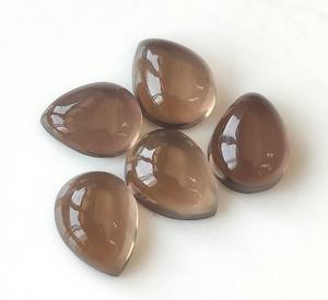 พลอยควอตซ์สโมคกี้ธรรมชาติ KHATUSHYAM GEMS รูปทรงวงรีแบนหลัง สีน้ำตาล ขนาด 3x5 มม.-20x30 มม. สำหรับขายส่งทำเครื่องประดับ - Product Image 4