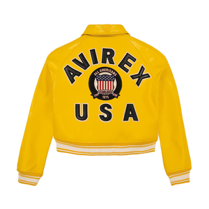 Wholesale Price Premium Quality Regular Avirex Women's <b>Leather</b> Bomber <b>Jacket</b> <b>Winter</b> Streetwear Turn-Down Collar Factory Price - Product Image 2
