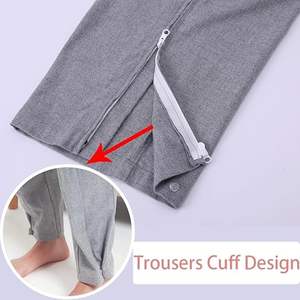 Camisas y pantalones de quimioterapia para hombres con 2 broches laterales Camisas y pantalones de rehabilitación postoperatoria de manga larga - Product Image 4