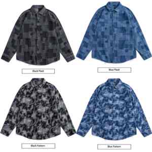 Chemise en jean décontractée premium pour homme, coupe ample, simple boutonnage, bleu délavé, idéale pour le printemps - Product Image 6