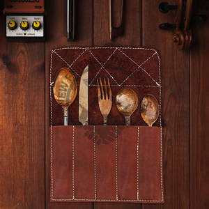 Juego de Cubiertos Vikingos Medievales de Acero Inoxidable y Cobre de Alta Calidad, Juego de Cubiertos de 5 Piezas, Juego de Cubiertos para Acampar, Juego de Cubiertos de Mesa Forjados a Mano - Product Image 2