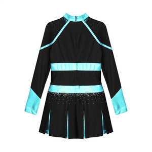 La pratique de cheerleading pratique de nouvelle mode place des uniformes à motif solide au-dessus du genou avec des hauts courts - Product Image 4