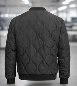 Chaqueta Bomber Acolchada Negra para Hombre, Chaqueta de Invierno Ligera, Chaqueta Universitaria Aislante Cálida, Resistente al Viento y al Agua - Product Image 3
