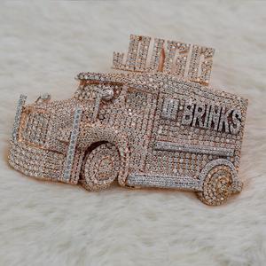 Colgante de diseño Hip Hop de plata 925 de lujo con Moissanite Diamond Iced Money Bag Bail Personalizable Party Jewelry Colgantes Charms - Product Image 1