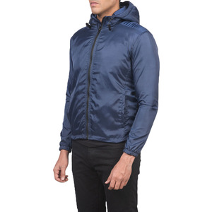 Chaqueta cortavientos azul marino para hombre de alta calidad, mezcla de nailon y poliéster, capucha adjunta, bolsillos laterales, High Street SPORTAR INT - Product Image 3