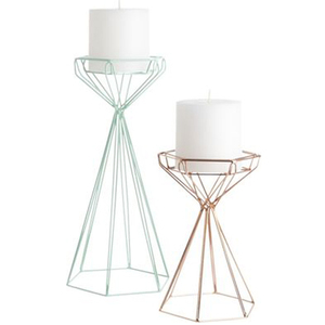 Soporte de vela de alambre de hierro hecho a mano, negro - Product Image 4