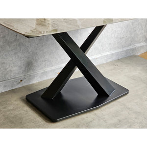 Mesa de Comedor Rectangular Moderna de 140x80cm con Tapa de Cerámica de Alta Calidad y Patas de Hierro, Extensible y Ensamblada para Hogar u Oficina - BA68176 - Product Image 6
