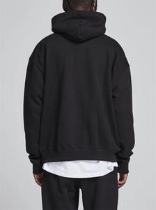 Sudadera con capucha de algodón de gran tamaño para hombre, jersey negro de peso pesado, Sudadera con capucha de impresión digital personalizada logo1000gsm - Product Image 3