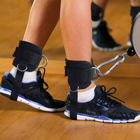 Sangles de cheville antidérapantes en néoprène à double anneau en D pour machine à câble, fitness, musculation, exercices des fessiers et des jambes, soutien de la cheville