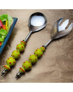 Cuchara de acero inoxidable 304, nueva cuchara de estilo americano, cuchara para comer en el hogar y tenedor, cubiertos pulidos con espejo, cubiertos, servidor de ensalada - Product Image 3