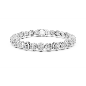Cushion Cut Moissanite Collet <b>Set</b> Bracelet 925 Sterling <b>Silver</b> Handmade Fine Jewelry - Product Image 5