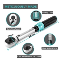 Juego de llaves de alta calidad, 14 Uds., juego de herramientas de llave dinamométrica manual multiusos de 1-25nm, caja de mantenimiento de coche OEM personalizable