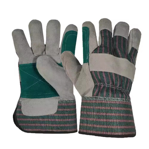 Gants de travail de sécurité en cuir de vachette fendu OEM, robustes, écologiques, respirants, vente en gros, approvisionnement en usine, logo personnalisé - Product Image 2
