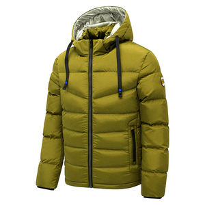Vente chaude Logo Personnalisé Hommes Hiver Bulle Vers Le Bas Manteaux Uni Zip Blanc Surdimensionné Épaississement De Luxe Sport Haute Brillant Doudoune - Product Image 1