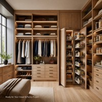 Système de dressing modulaire en chêne massif avec tiroirs, armoire de rangement pour garde-manger, taille personnalisée pour villa et hôtel
