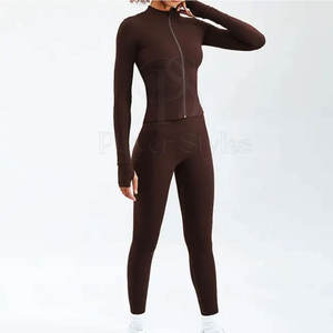 Sujetador deportivo sólido ligero de talla grande para mujer, ropa deportiva con logotipo personalizado, ropa deportiva para Yoga, mallas deportivas, conjunto de Yoga para gimnasio - Product Image 2