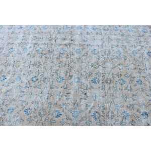 Alfombra de 4.8x7.9 pies, Alfombra Turca Vintage, Alfombra de Lana con Diseño Floral Azul - Product Image 5