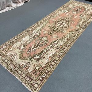 Tapis turc 3,37 x 9,7 pieds, tapis vintage, tapis oriental brun en laine - Product Image 4